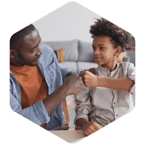 father and son financial planning together