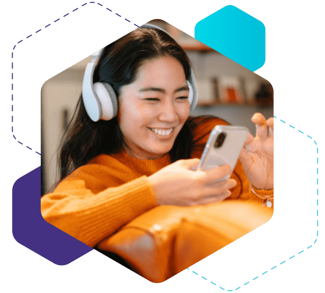 student learning finance on phone school