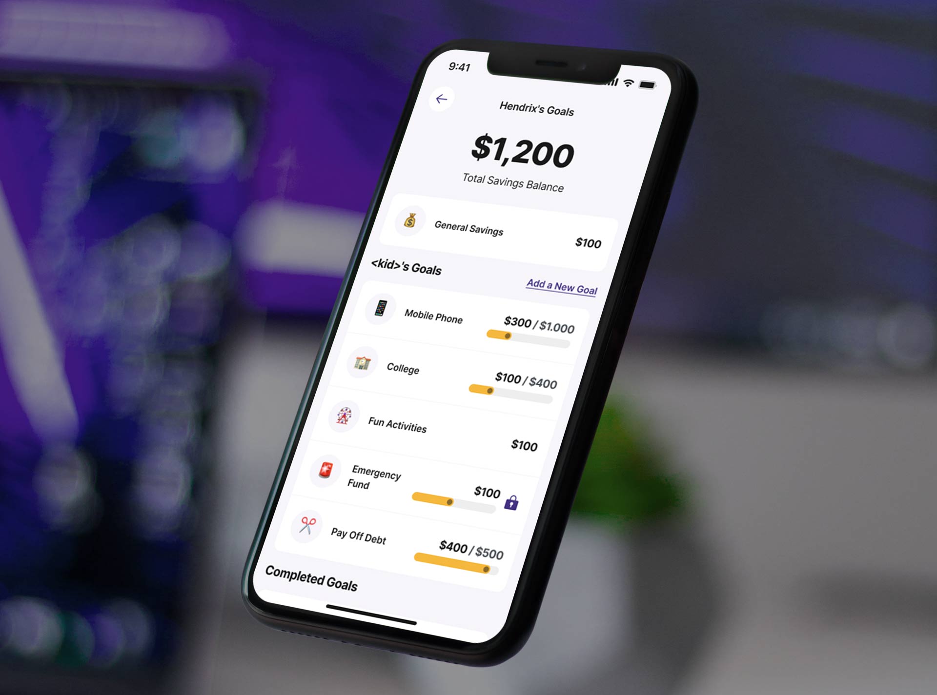 floating phone goalsetter screen mockup