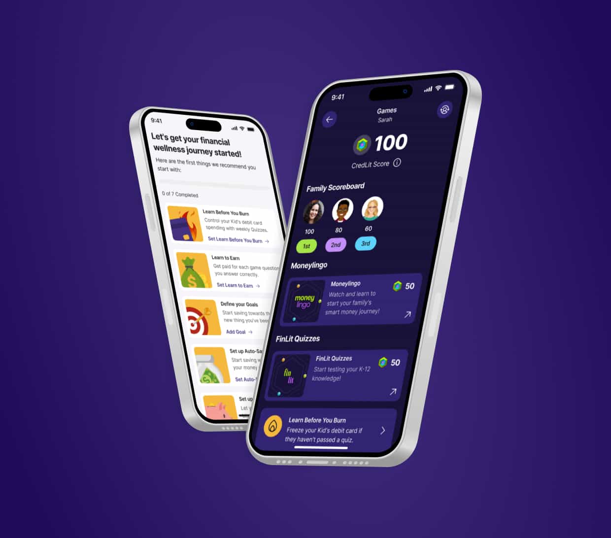 goalsetter app homepage purple