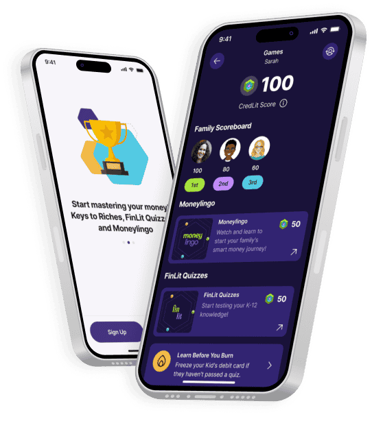 goalsetter app screens family finance app