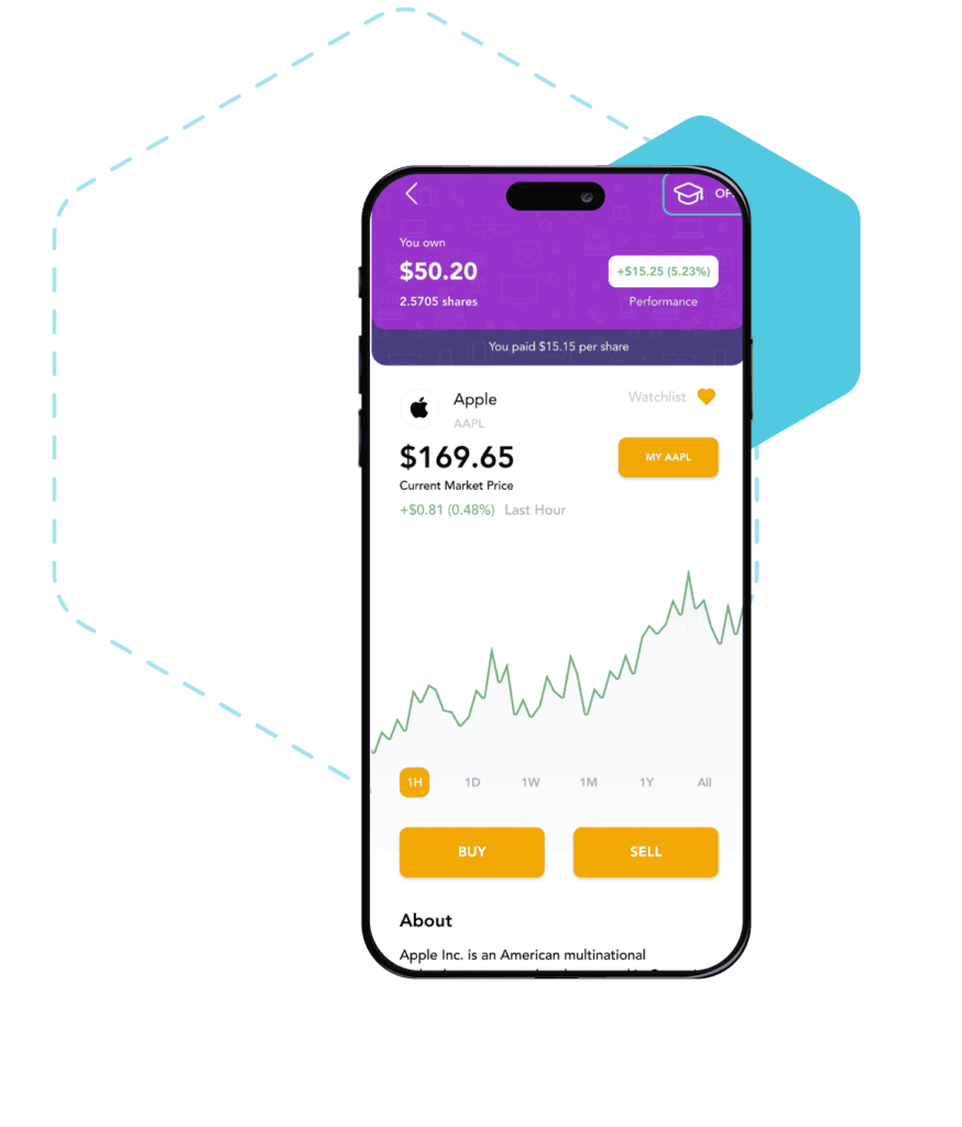 investing app screen trade apple stock
